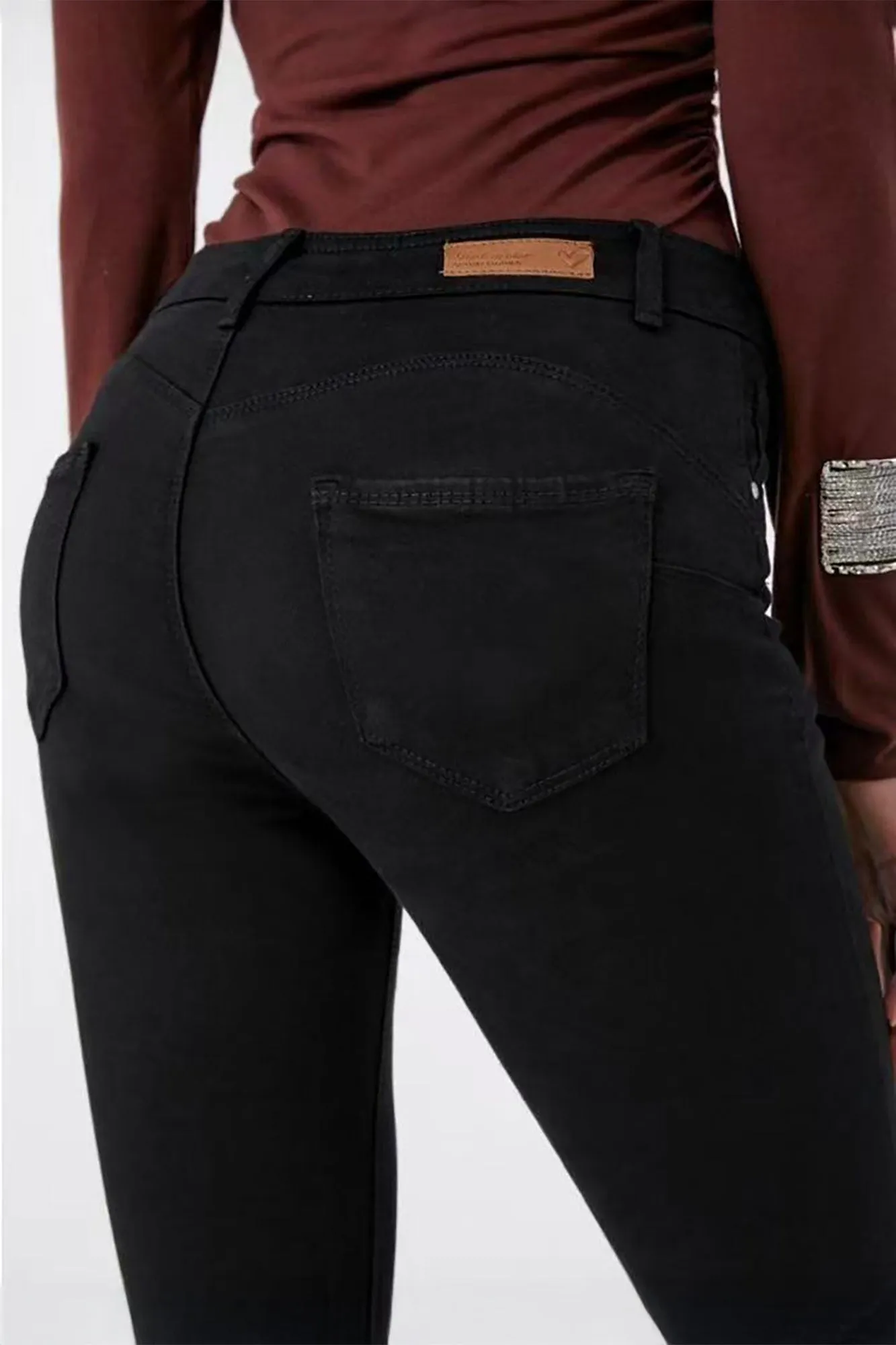 Natalia Black Mid Rise Skinny Jeans sold by Vavavoom product image thumbnail 2