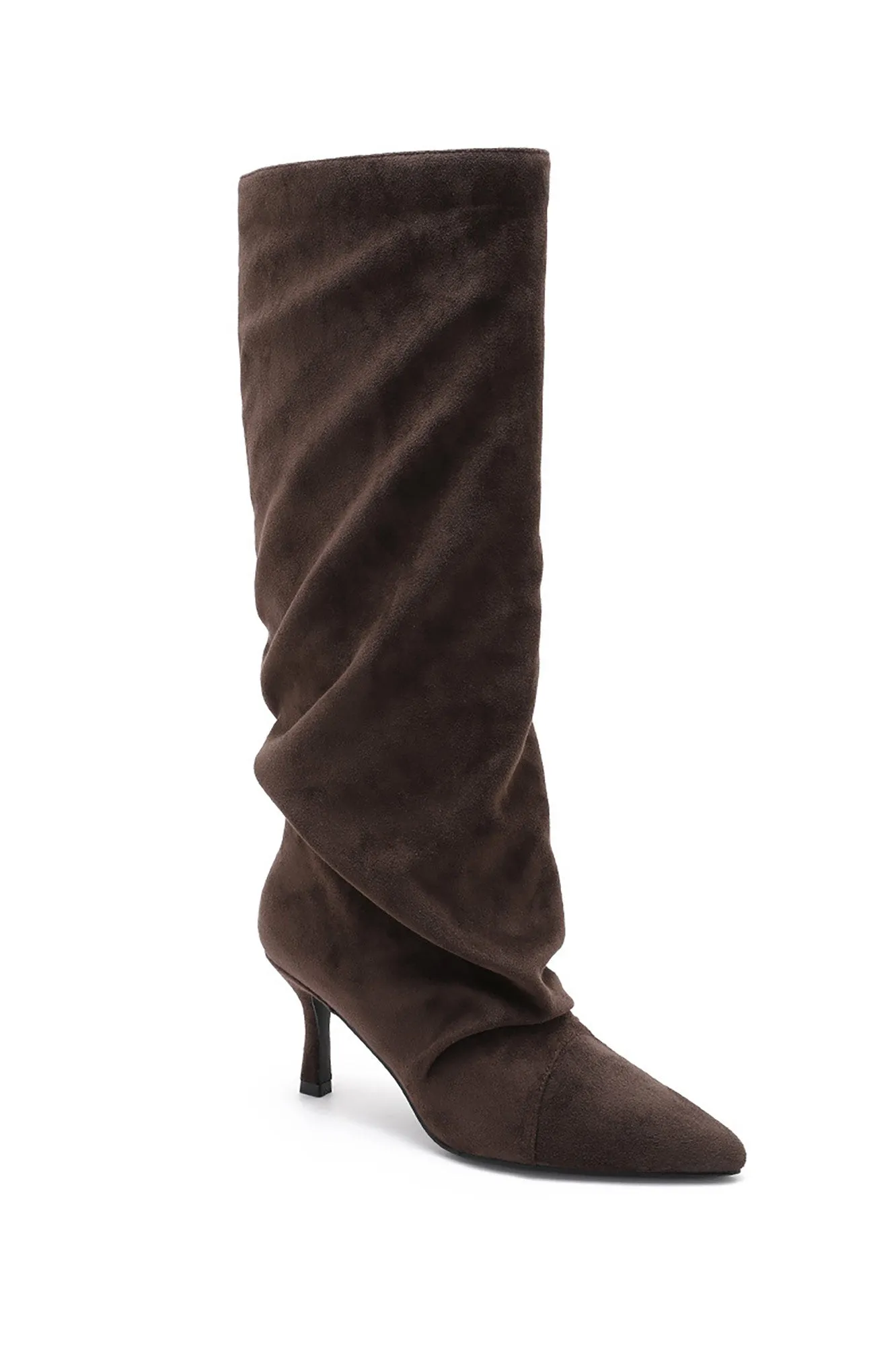 Audrey Light Brown Suedette Knee High Boots sold by Vavavoom product image thumbnail 2