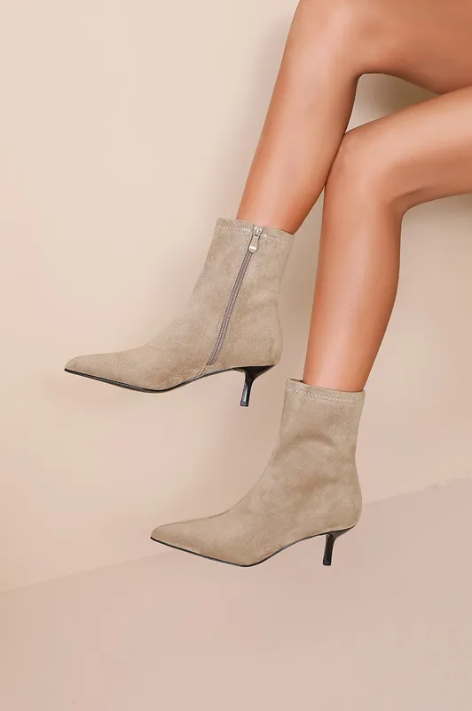 Blake Stone Suedette Point Toe Ankle Boots sold by Vavavoom