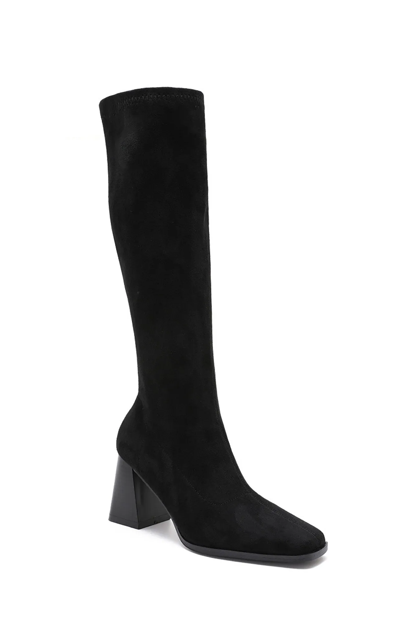 Natalie Black Suedette Knee High Boots sold by Vavavoom product image thumbnail 2