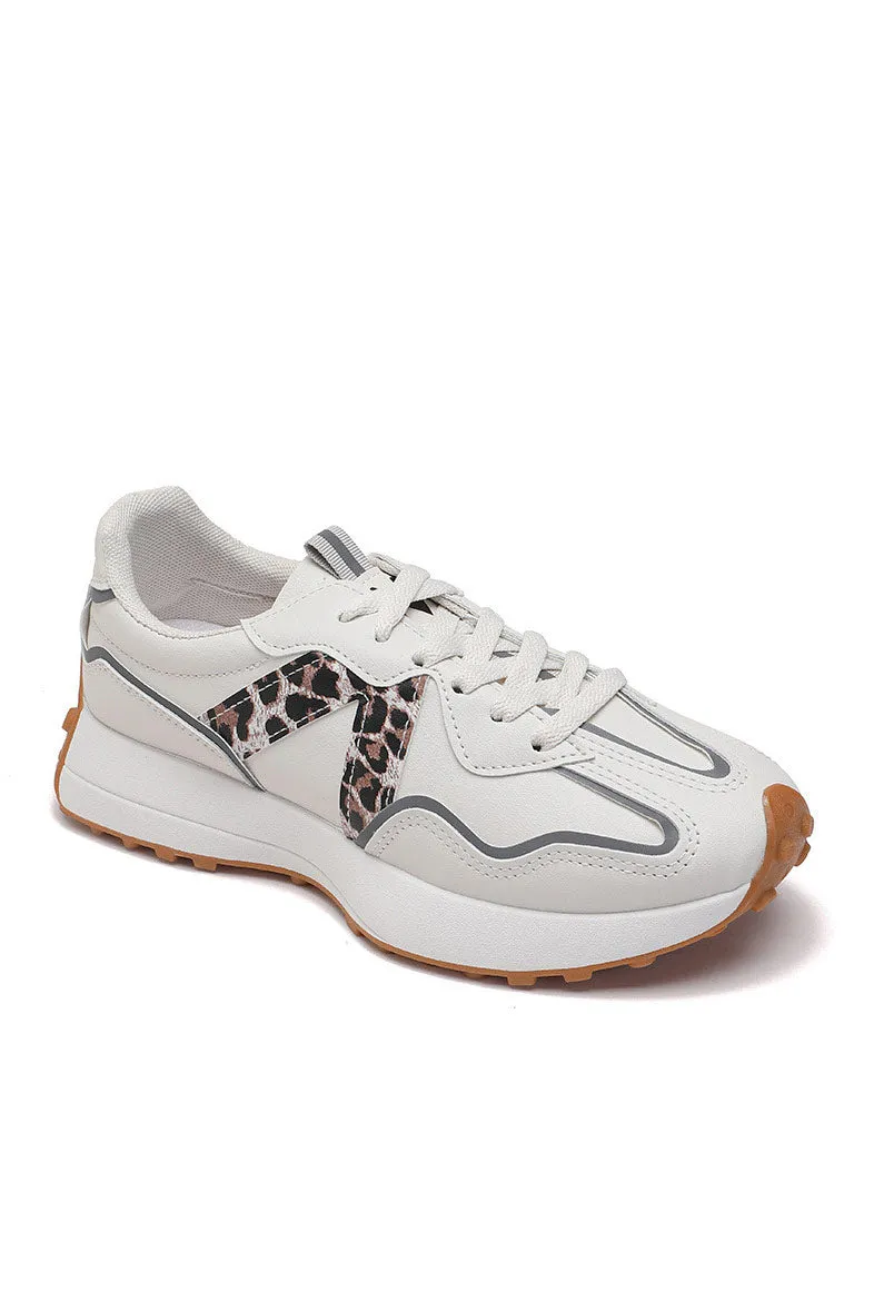 Cora White With Leopard PU Chunky Trainers sold by Vavavoom product image thumbnail 2