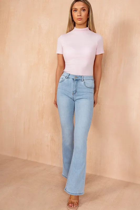 Janette Light Blue Push Up Bootcut Jeans made by Vavavoom