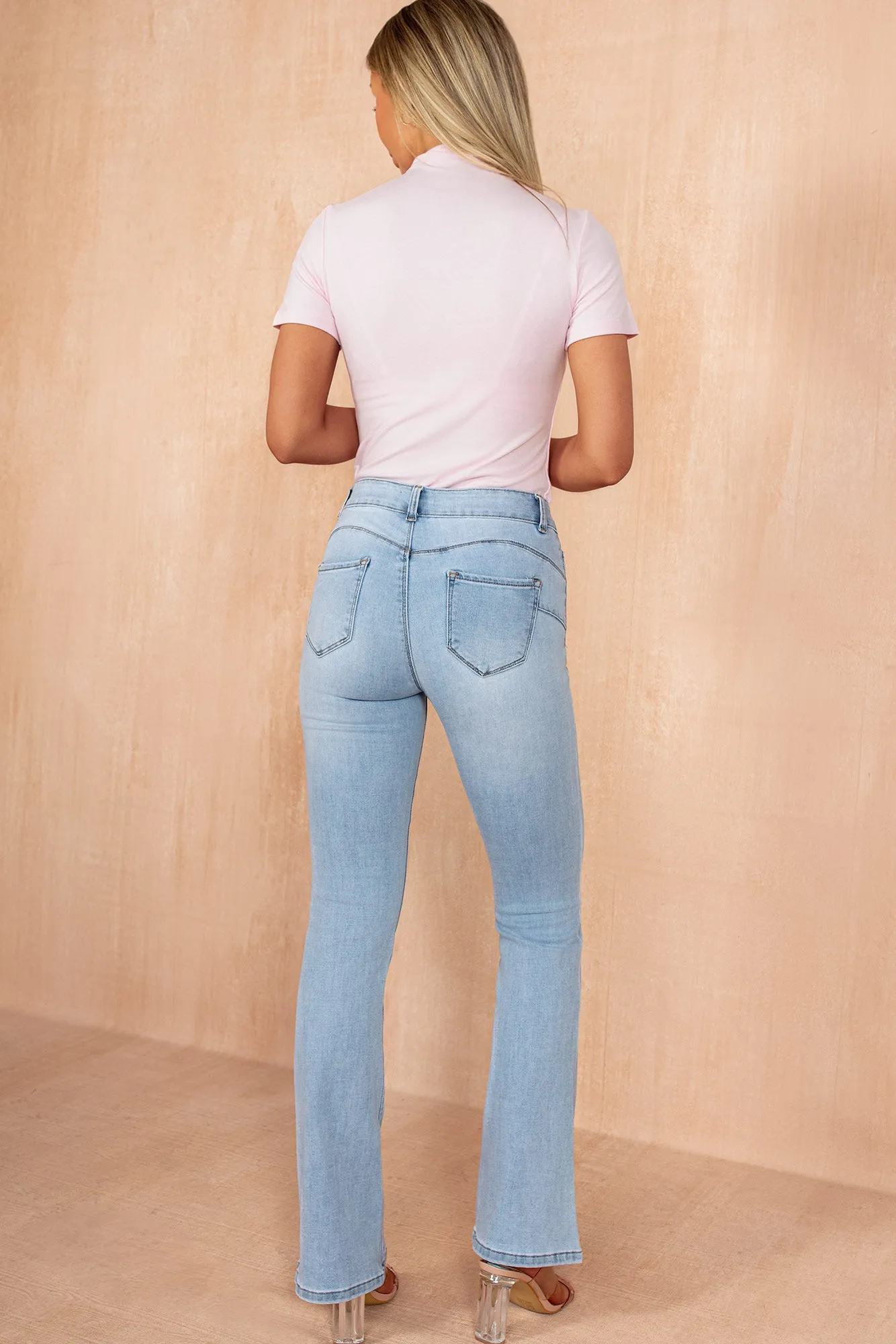 Janette Light Blue Push Up Bootcut Jeans sold by Vavavoom product image thumbnail 3