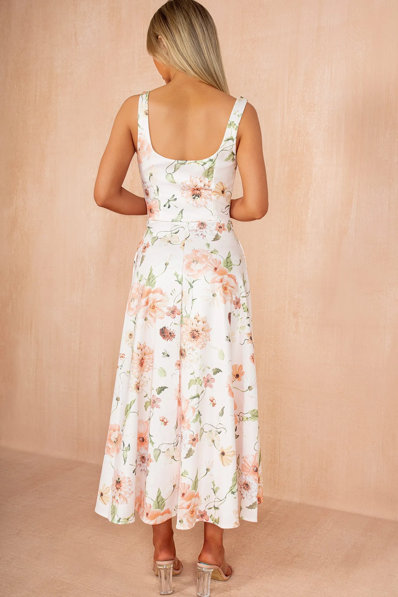 Yara Multi Floral Square Neck Midi Dress sold by Vavavoom product image thumbnail 4