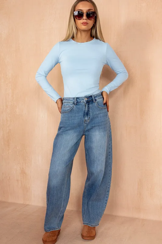 Renley Blue Barrel Jeans made by Vavavoom