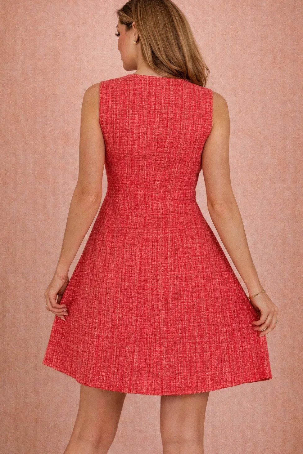Hazel Pink Boucle Tailored Mini Dress sold by Vavavoom product image thumbnail 2