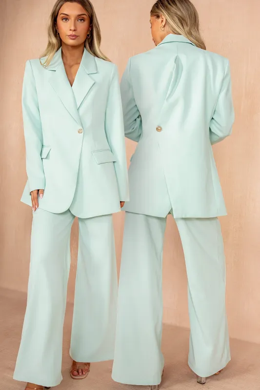 Jean Mint Split Back Blazer made by Vavavoom