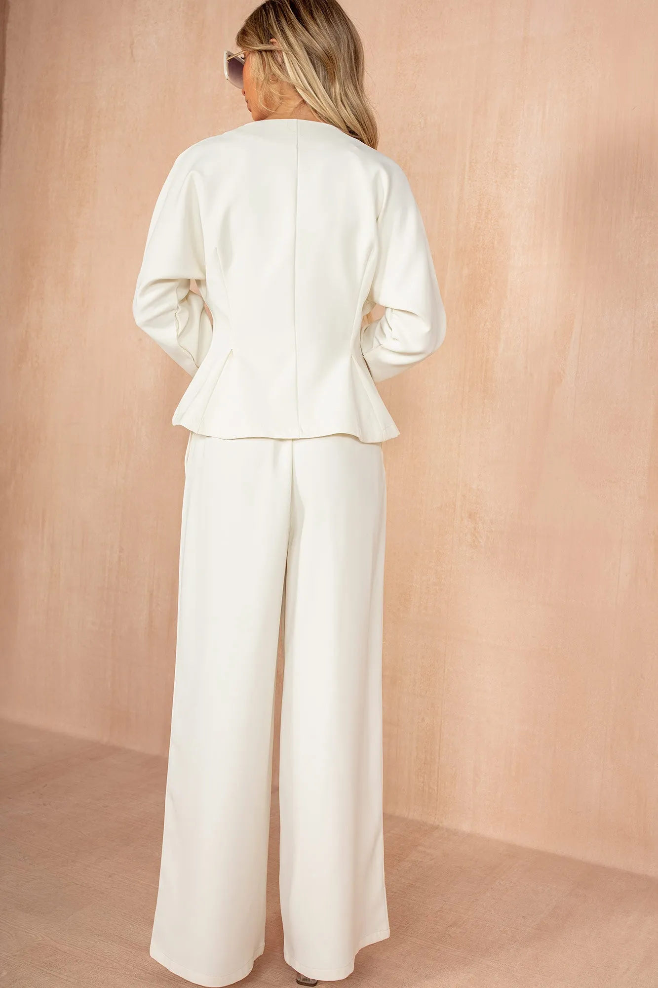 Luisa Cream Wide Leg Trousers sold by Vavavoom product image thumbnail 5