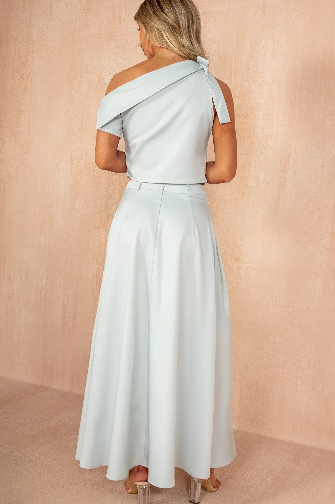 Grainne Duck Egg Pleated Midi Skirt sold by Vavavoom product image thumbnail 2