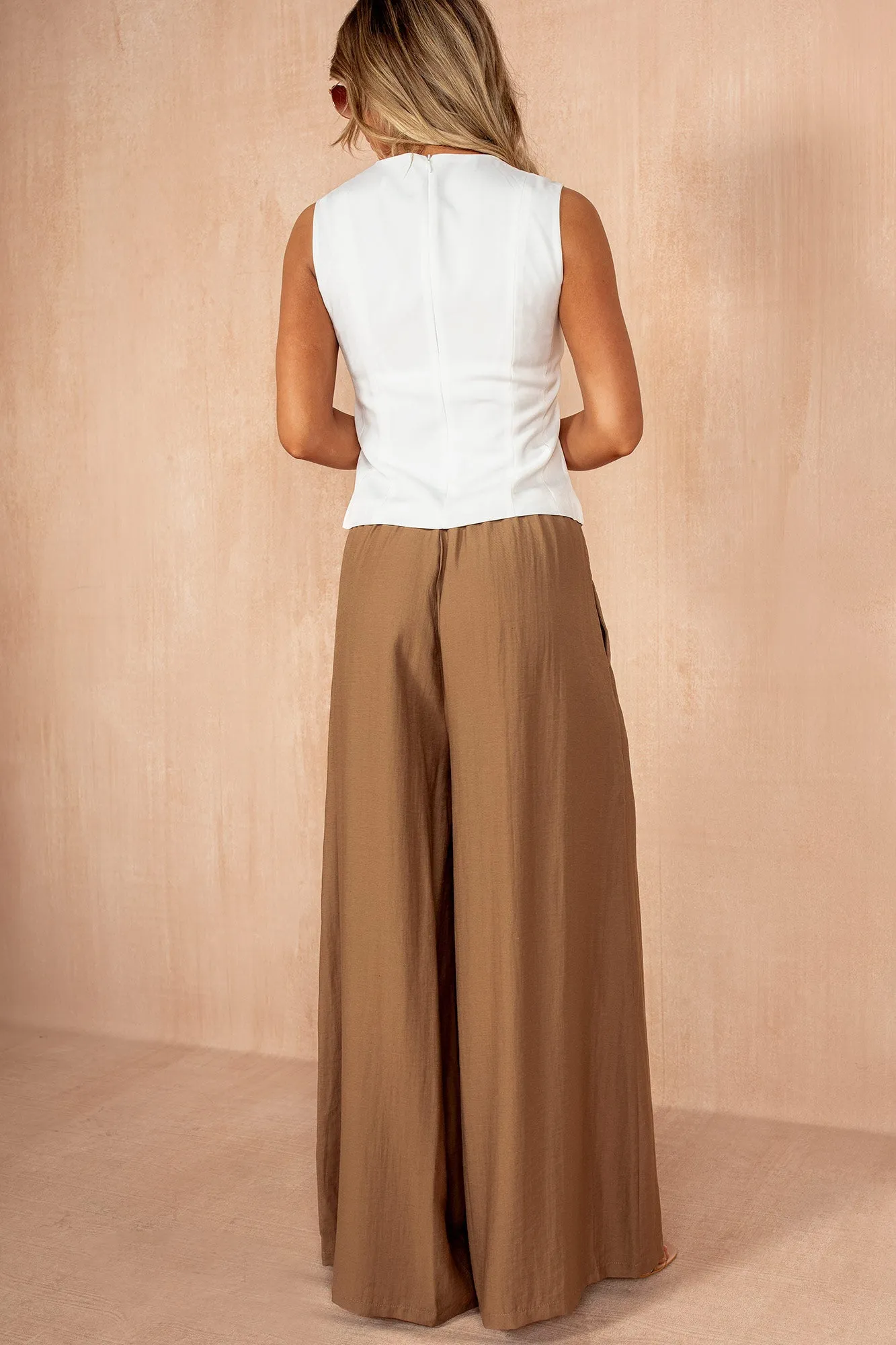 Julieta Camel Palazzo Trousers sold by Vavavoom product image thumbnail 4