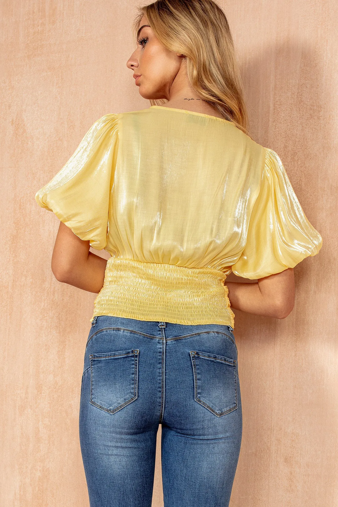 Carly Yellow Shimmer Top sold by Vavavoom product image thumbnail 3