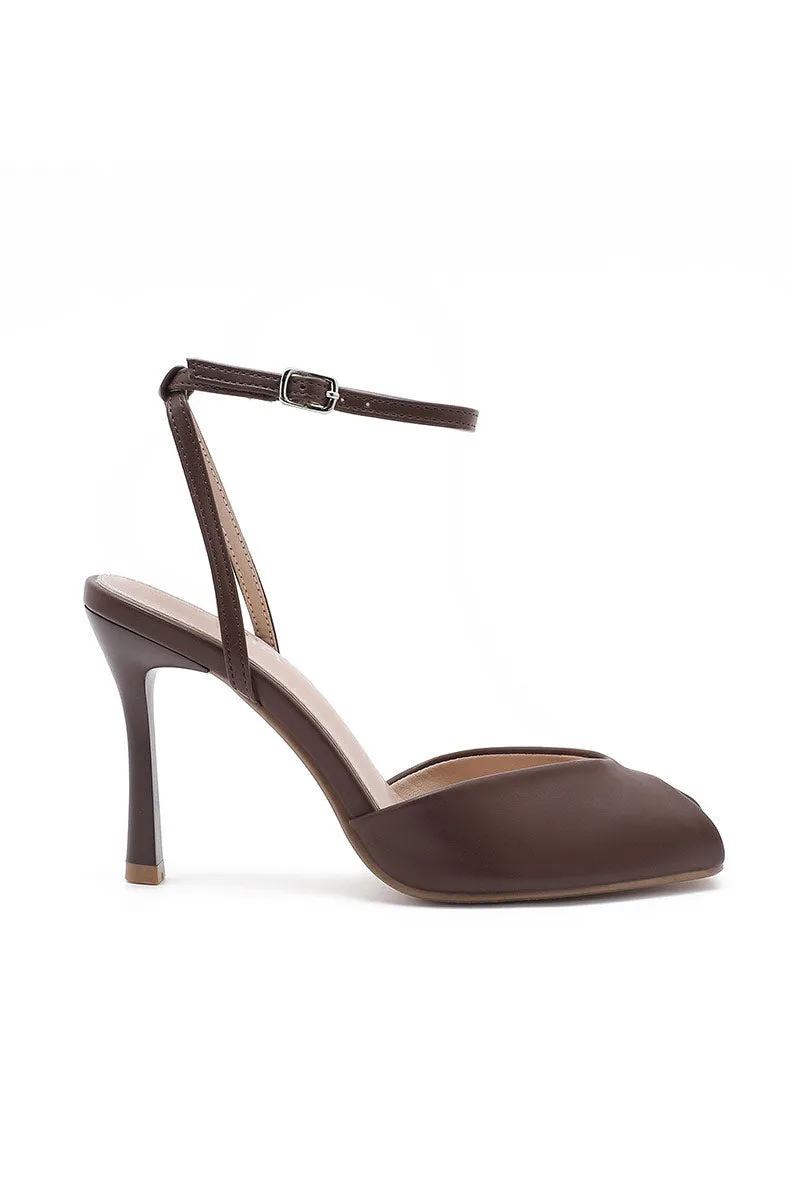 Ava Brown Open Toe Heels sold by Vavavoom product image thumbnail 2