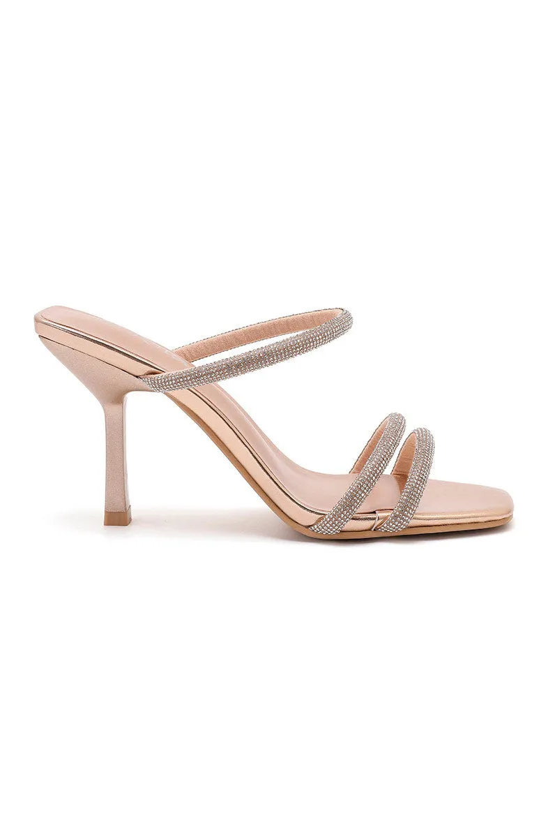 Ayla Champagne Diamante Heeled Mule sold by Vavavoom product image thumbnail 2