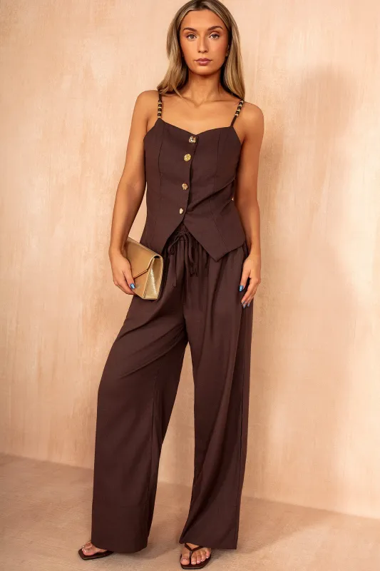 Braidy Chocolate Linen Co Ord made by Vavavoom
