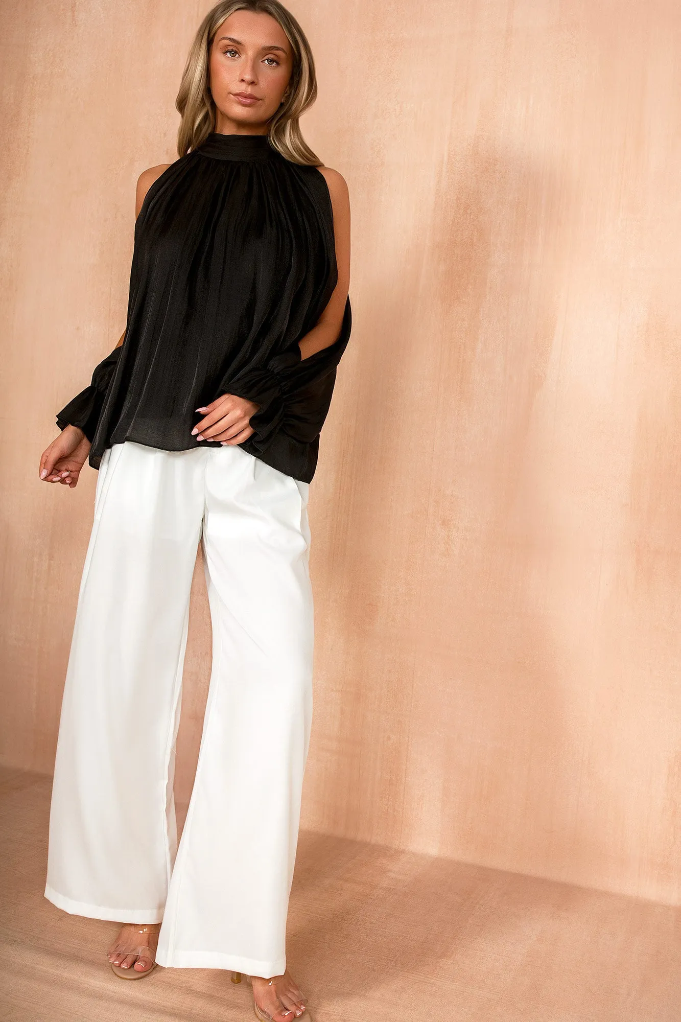 Abbey Black Cold shoulder Blouse sold by Vavavoom product image thumbnail 4