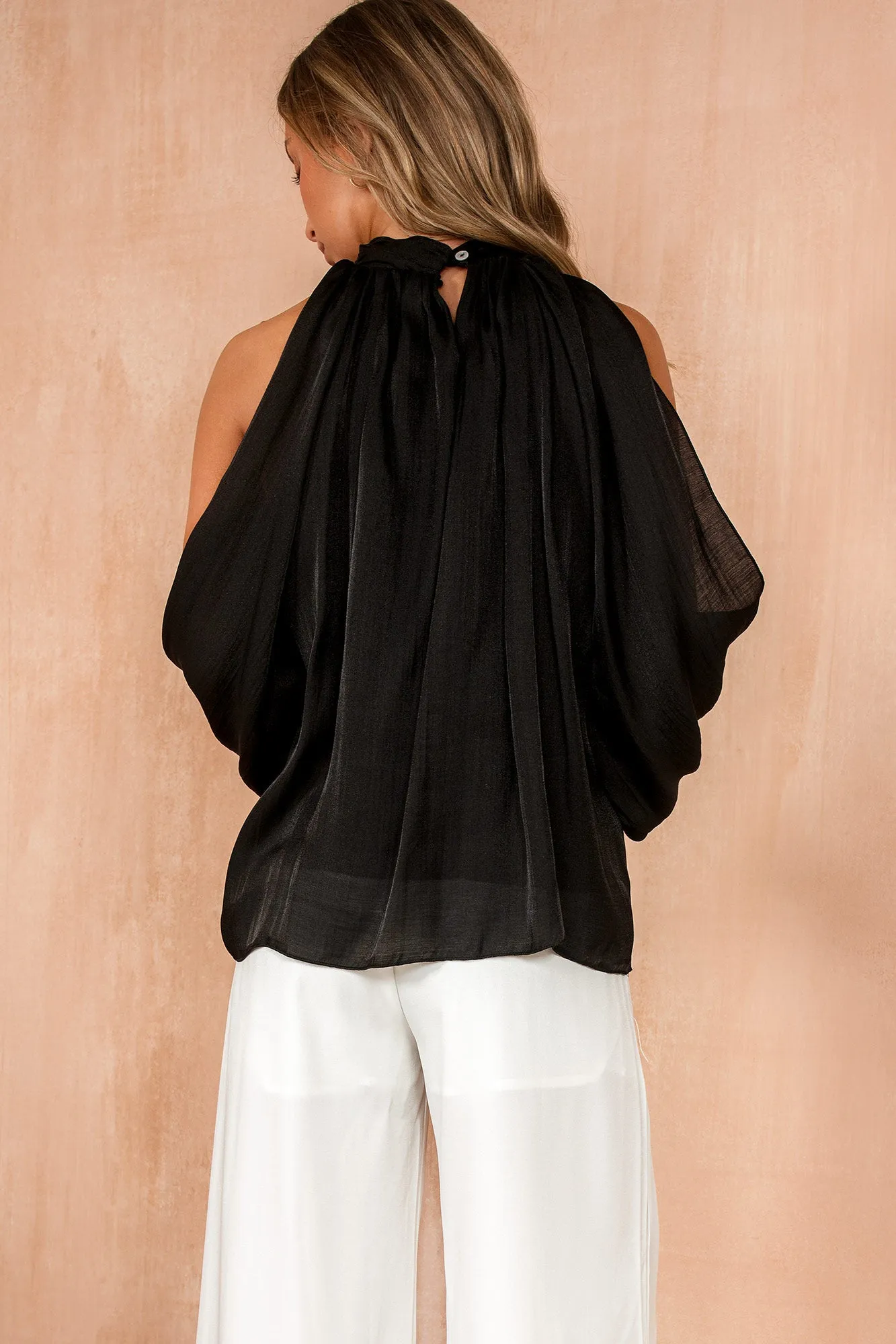 Abbey Black Cold shoulder Blouse sold by Vavavoom product image thumbnail 3