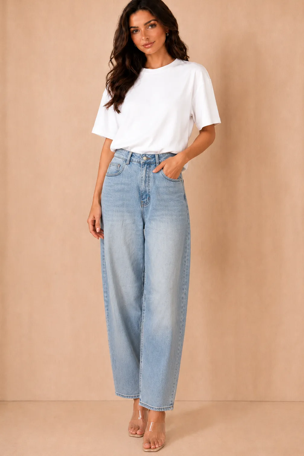 Rosalina Light Blue Balloon Fit Jeans sold by Vavavoom product image thumbnail 2