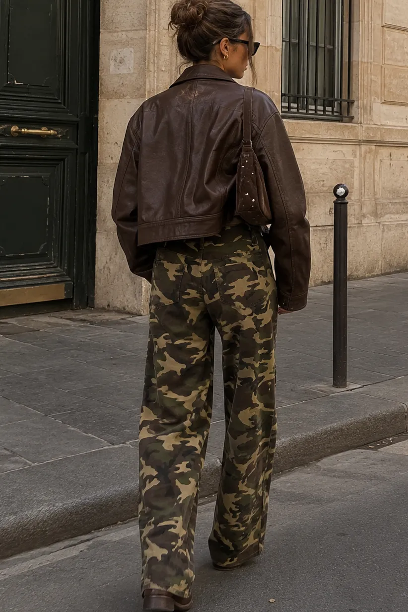 Nico Khaki Camouflage Wide Leg Jeans sold by Vavavoom product image thumbnail 3
