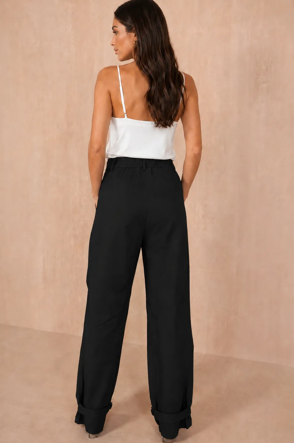 Belen Black Linen Utility Wide Leg Trousers sold by Vavavoom product image thumbnail 4