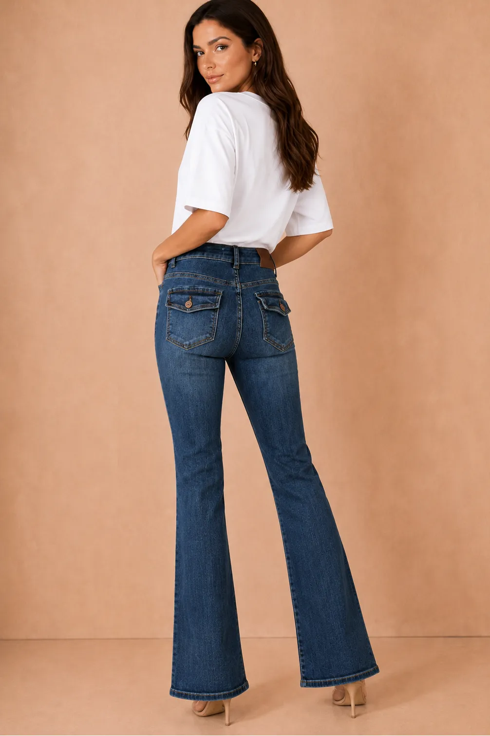 Lyra Blue Denim Bootcut Jeans sold by Vavavoom product image thumbnail 3