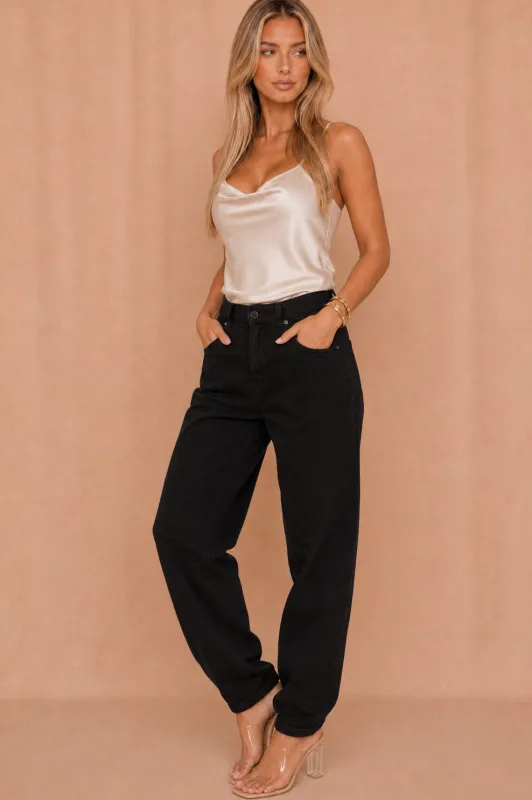 Melanie Black Denim Mom Jeans made by Vavavoom