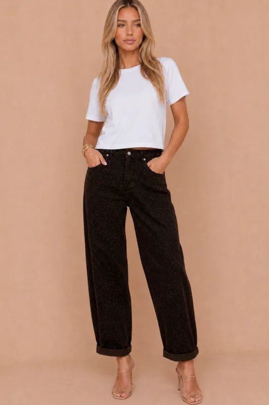 Sammy Leopard Print Balloon Fit Jeans made by Vavavoom