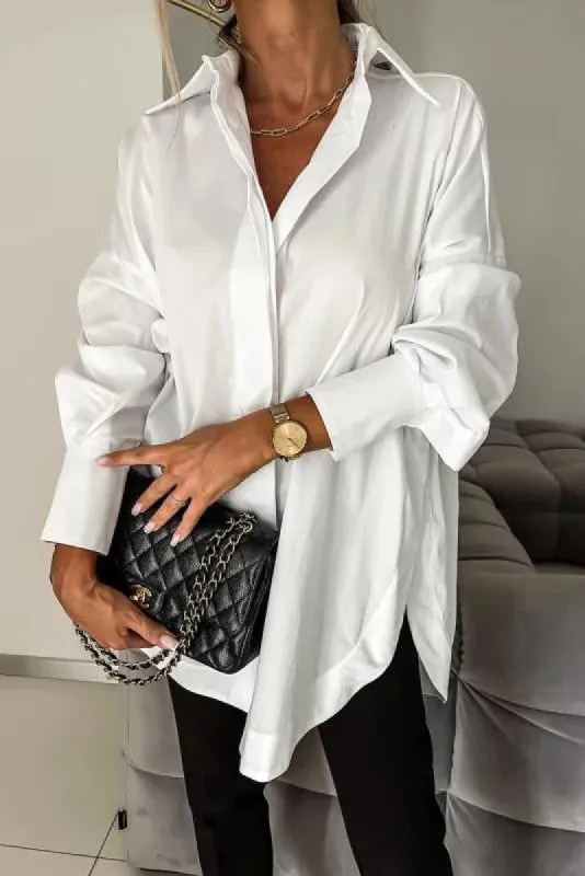 Muireann White Long Sleeve Shirt sold by Va Va Voom