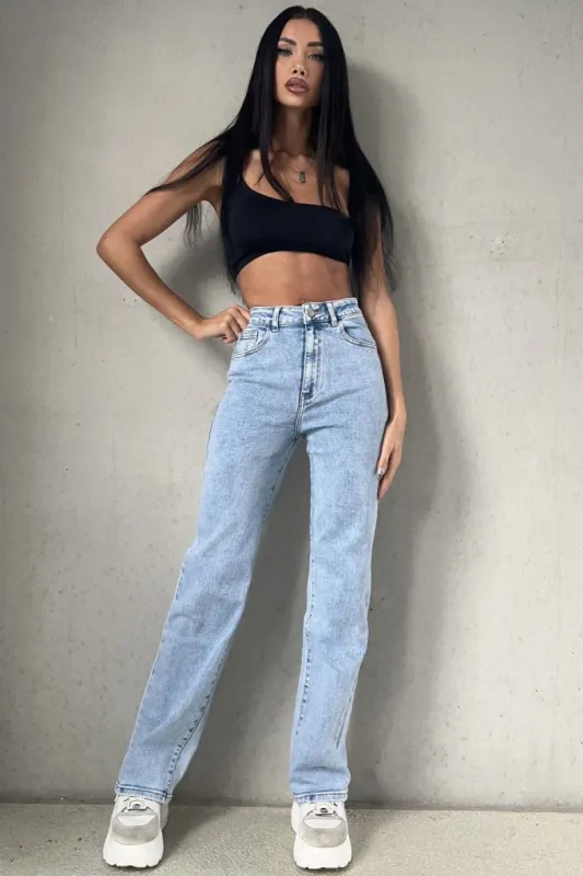 Ayleen Blue Acid Wash High Waist Jeans sold by Va Va Voom