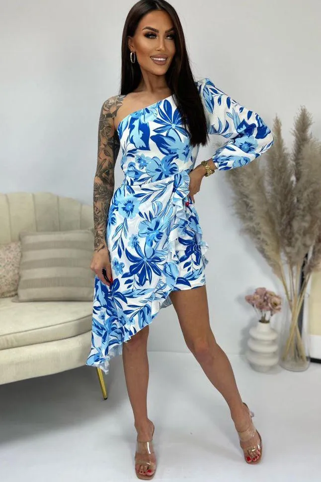 Tahlia Blue Floral Dress sold by Va Va Voom product image thumbnail 4