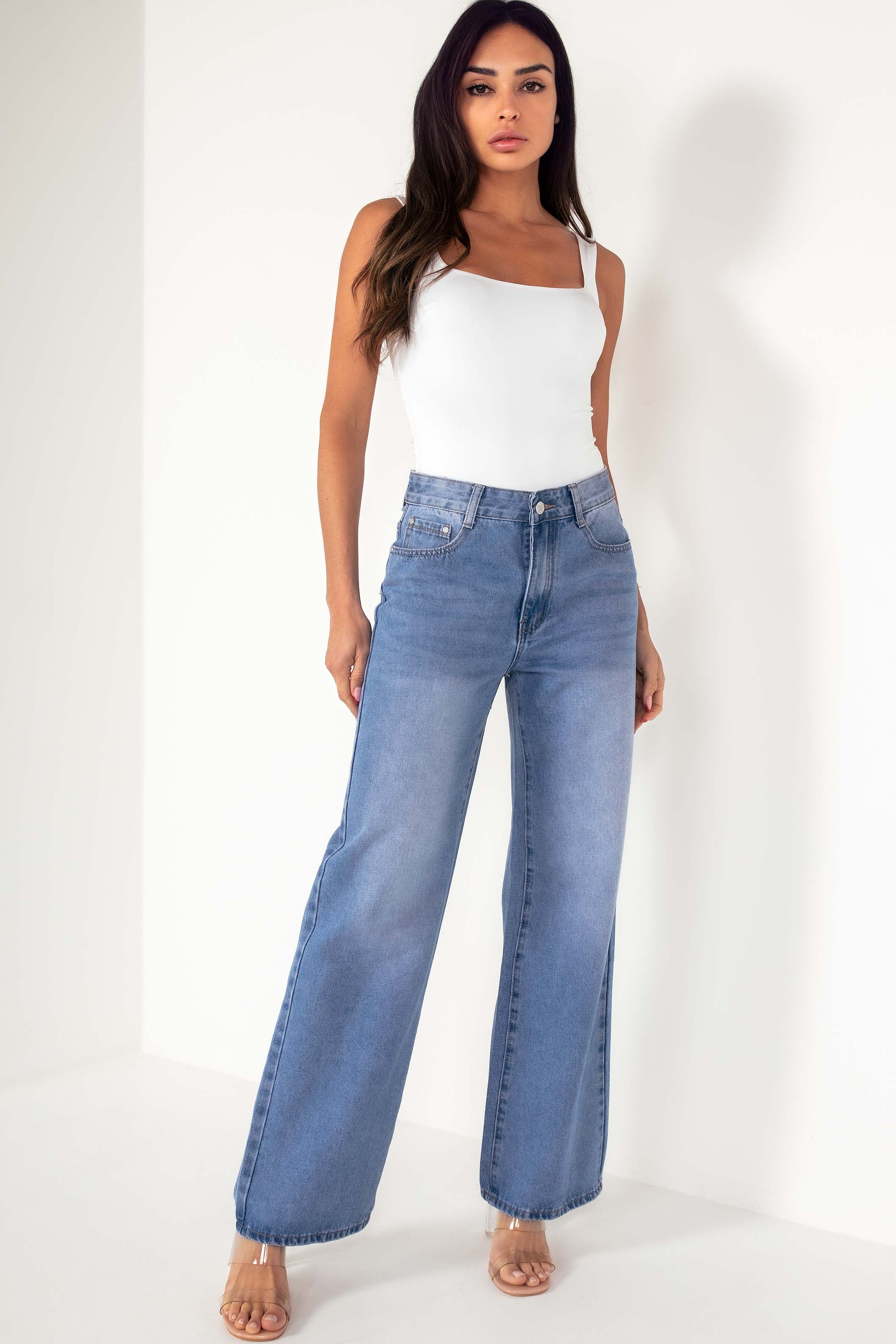 Helena White Scoop Neck Slinky Bodysuit sold by Va Va Voom product image thumbnail 5