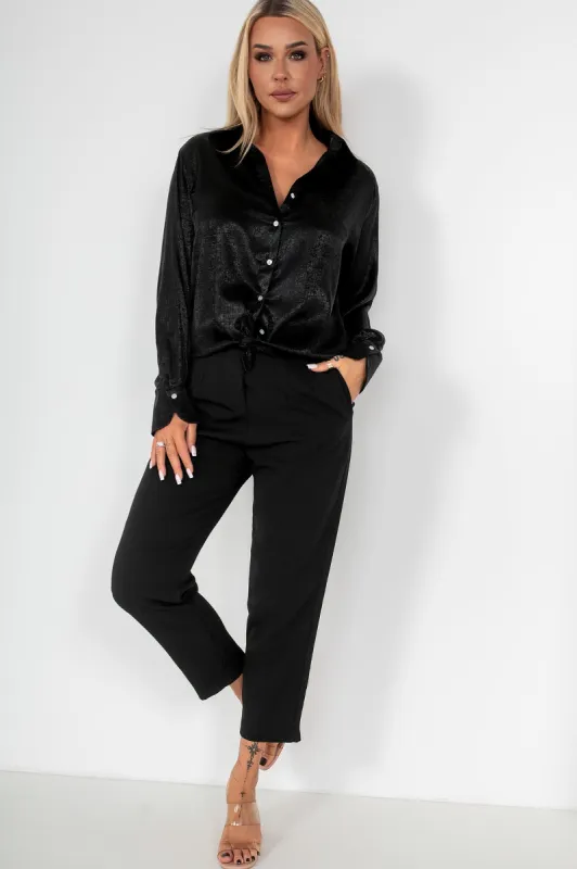 Makayla Black Shimmer Shirt sold by Va Va Voom