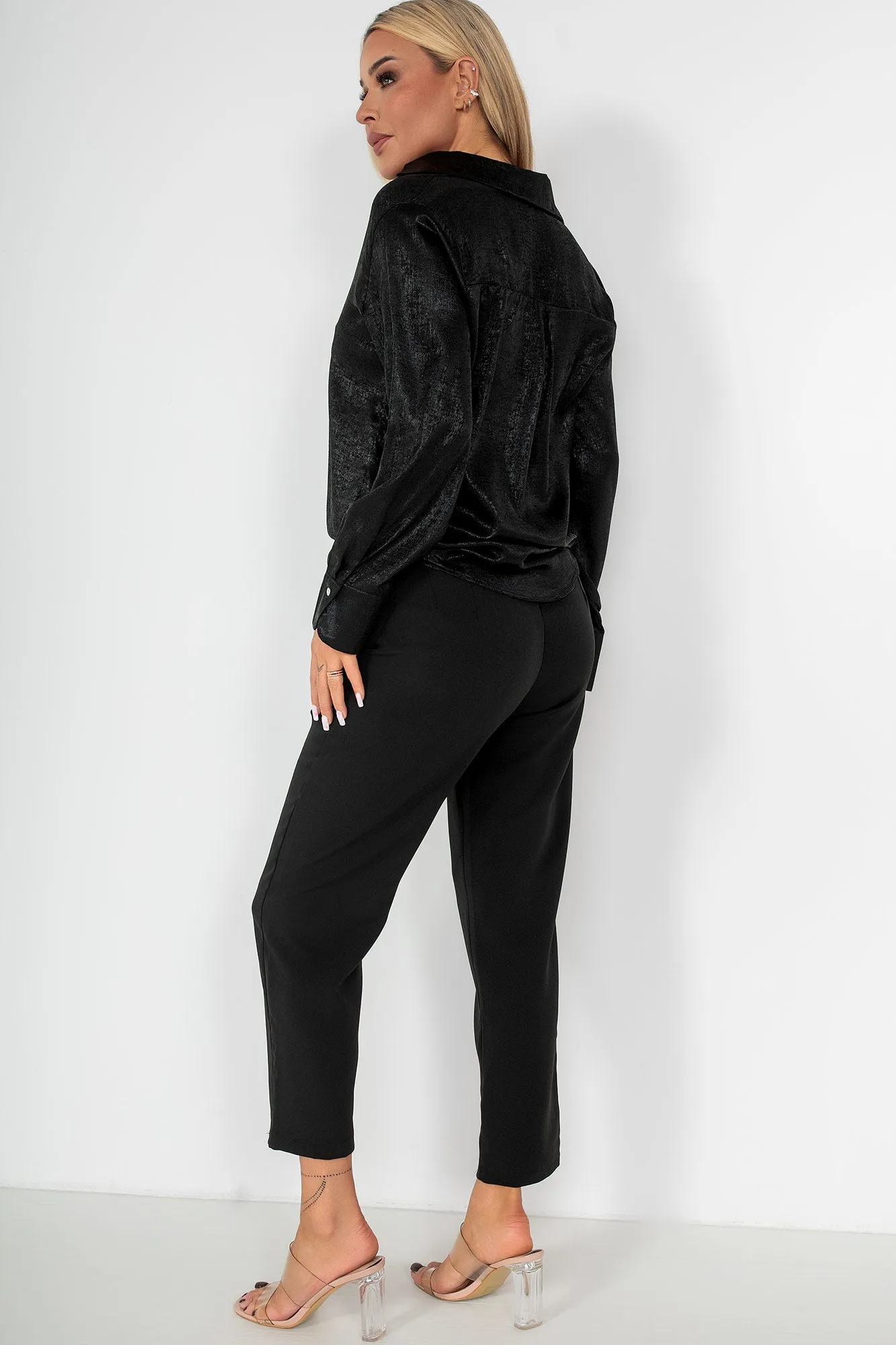 Makayla Black Shimmer Shirt sold by Va Va Voom product image thumbnail 2