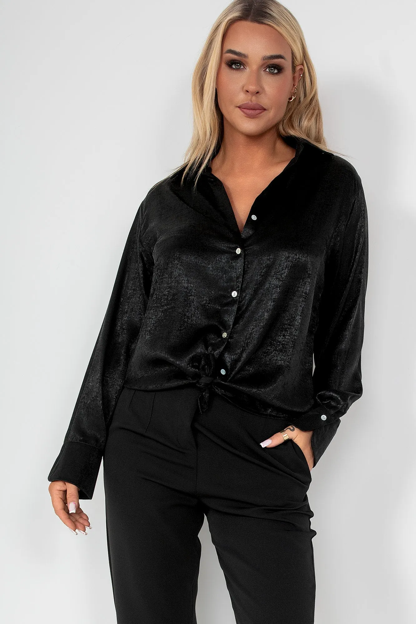 Makayla Black Shimmer Shirt sold by Va Va Voom product image thumbnail 3