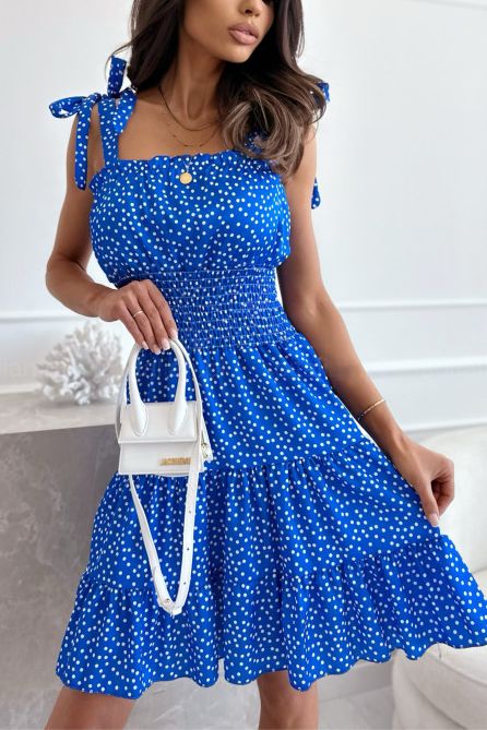Kaira Blue Polka Dot Tiered Dress sold by Va Va Voom product image thumbnail 3