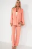 Fern Peach Linen Trousers sold by Va Va Voom