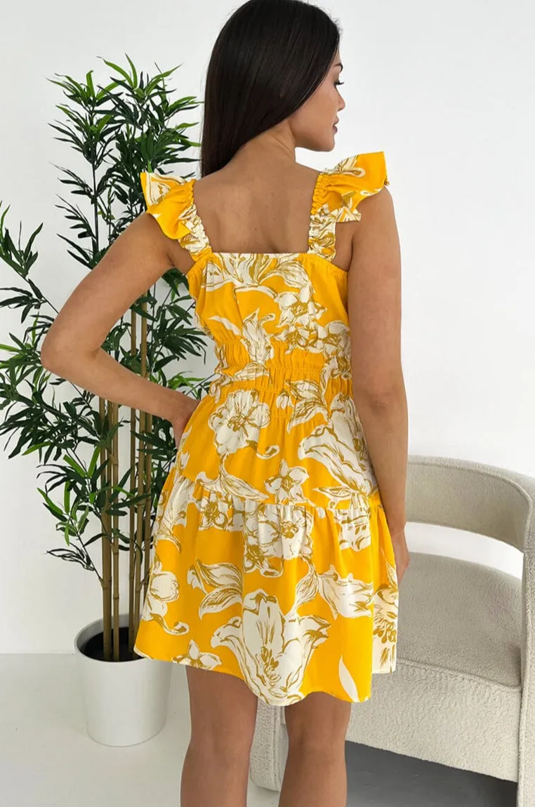 AX Paris Laila Yellow Floral Dress sold by Va Va Voom product image thumbnail 2