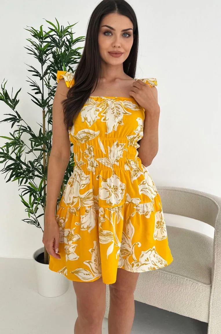 AX Paris Laila Yellow Floral Dress sold by Va Va Voom product image thumbnail 3