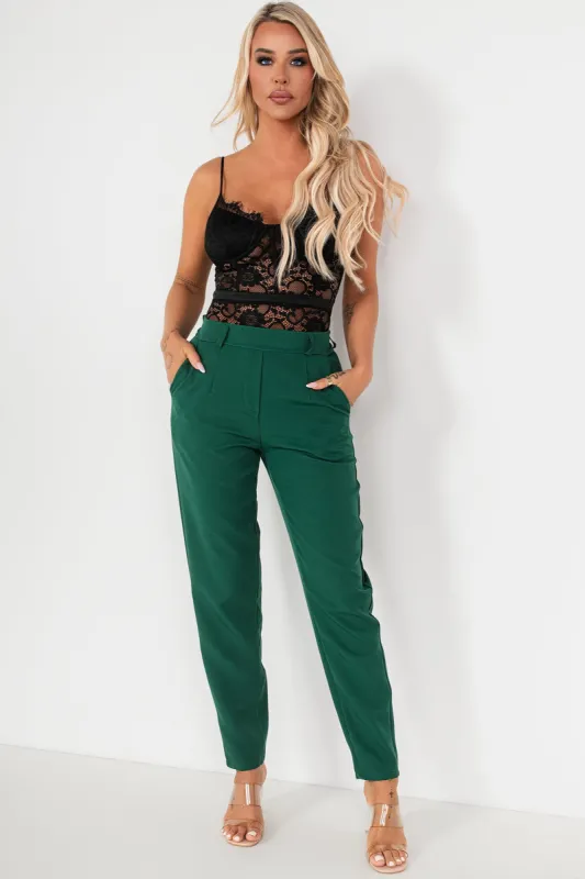 Jenna Green Tailored Trousers sold by Va Va Voom