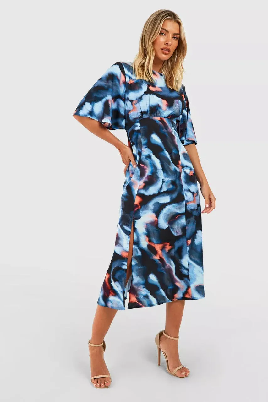 Kaylee Blue Print Dress sold by Va Va Voom product image thumbnail 3