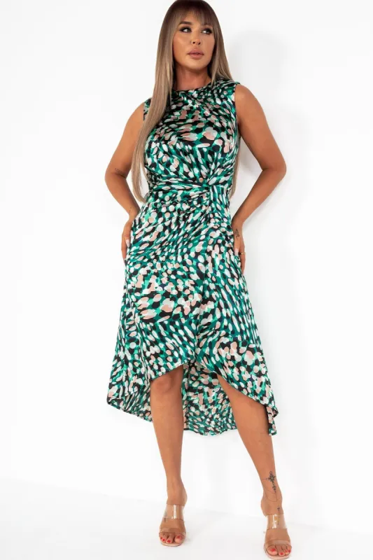 AX Paris Hattie Green Printed Midi Dress sold by Va Va Voom