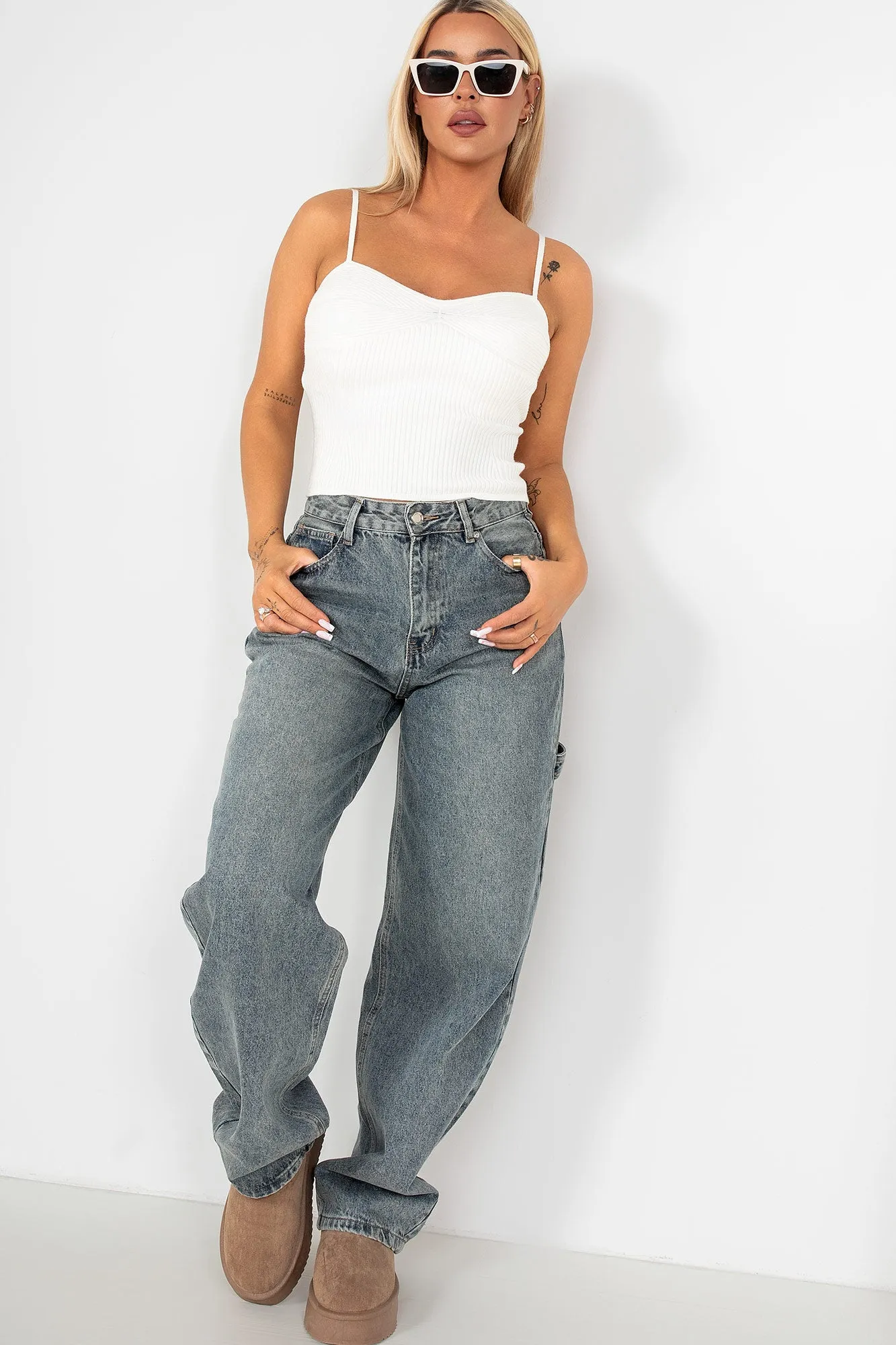 Oaklyn Cream Knit Crop Top sold by Va Va Voom product image thumbnail 4