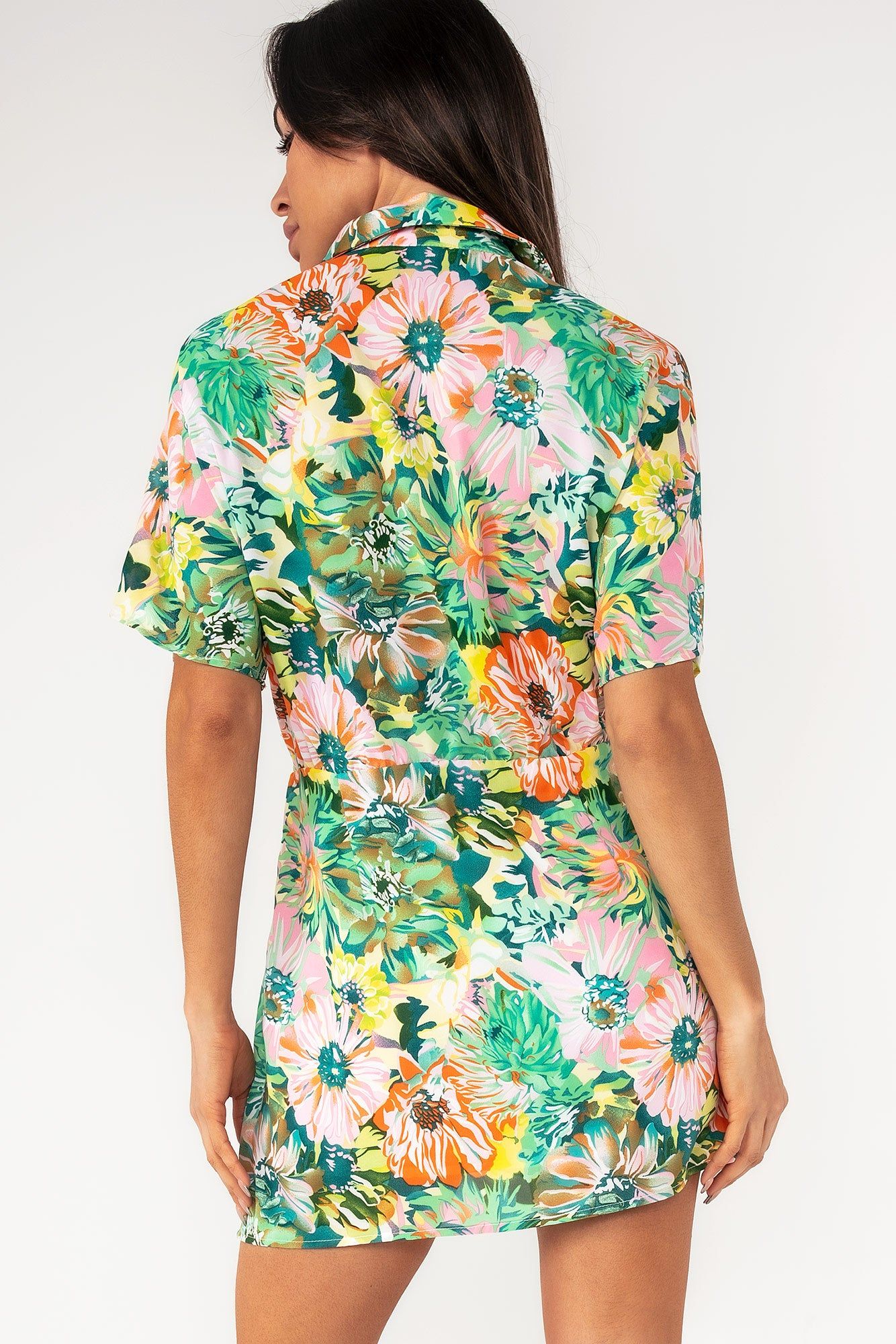 Sandra Green Floral Wrap Dress sold by Va Va Voom product image thumbnail 2