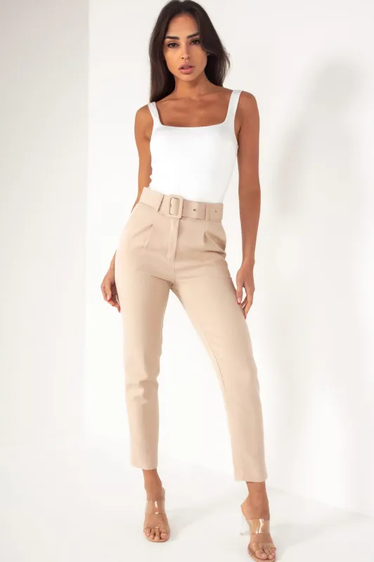 Brinley Stone Belted Cigarette Trousers sold by Va Va Voom