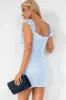 Orinda Blue Mesh Ruched Dress sold by Va Va Voom