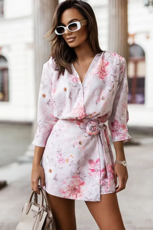 Gemma Grey Floral Skort Co Ord sold by Va Va Voom