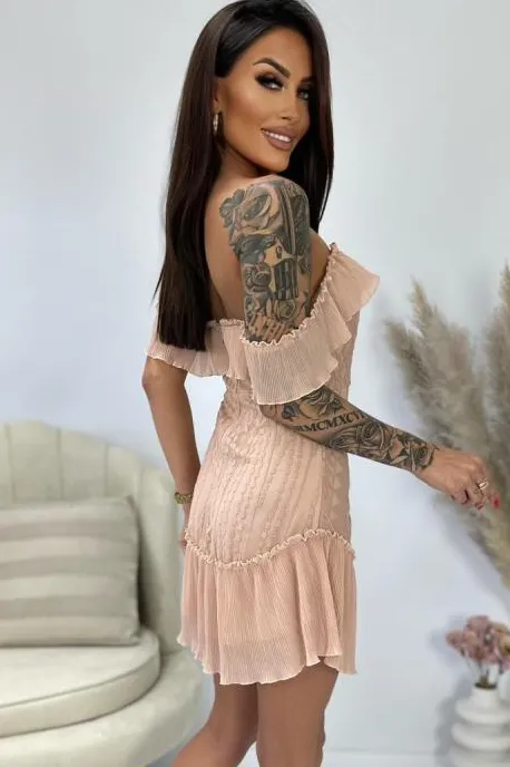 Belen Nude Bardot Print Dress sold by Va Va Voom product image thumbnail 2