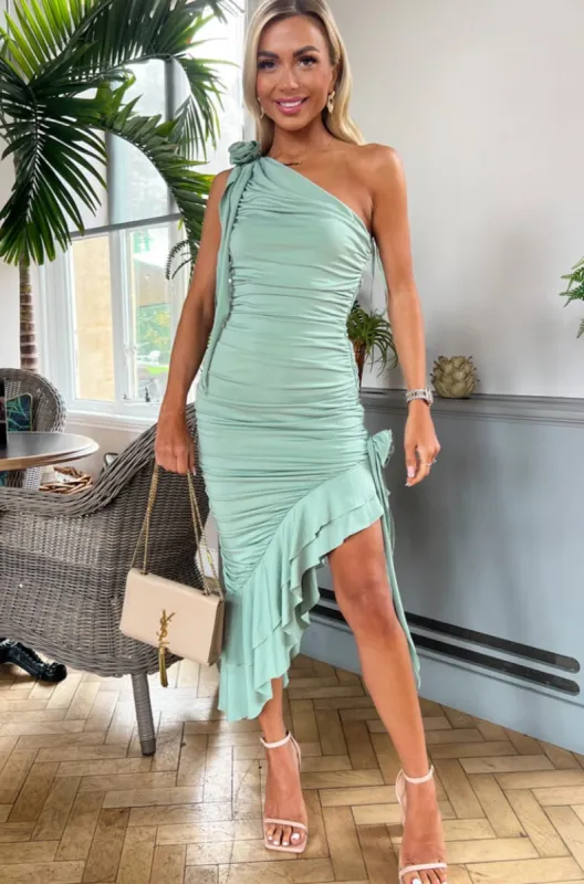 AX Paris Maya Duck Egg Ruched Dress sold by Va Va Voom