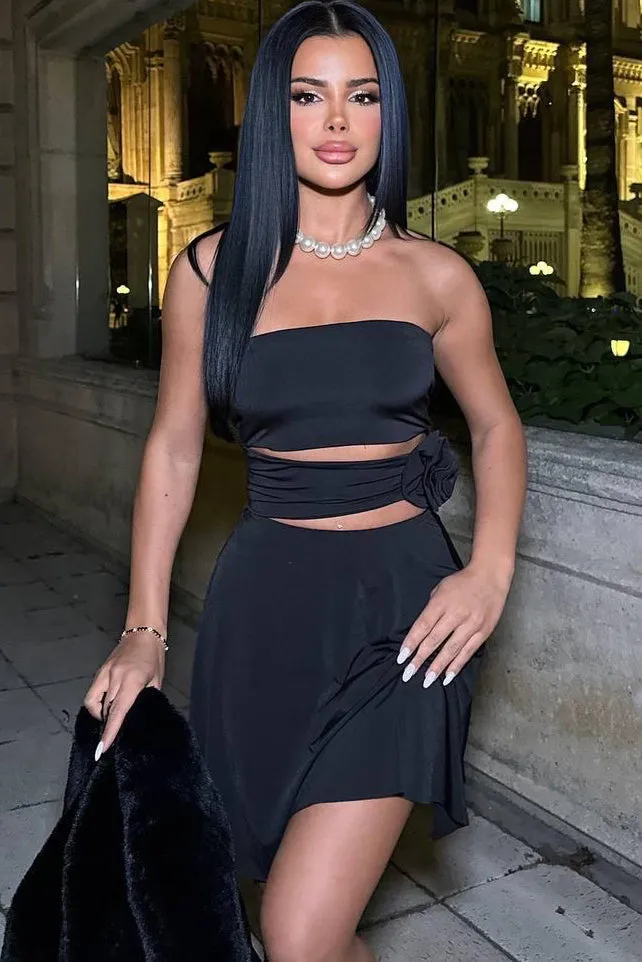 Summer Black Bandeau Cut Out Dress sold by Va Va Voom