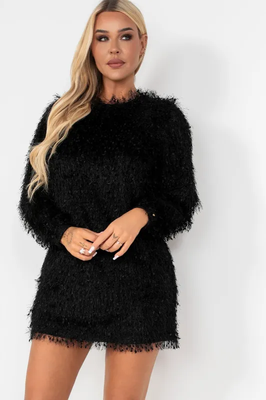 Sutton Black Tassel Dress sold by Va Va Voom