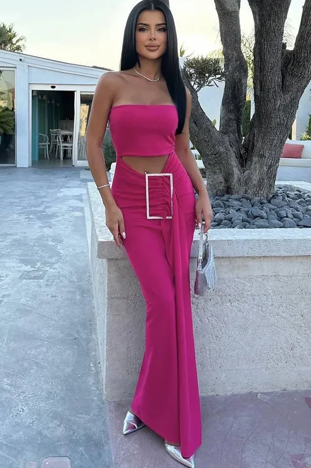 Valeska Pink Bandeau Diamante Buckle Dress sold by Va Va Voom product image thumbnail 2